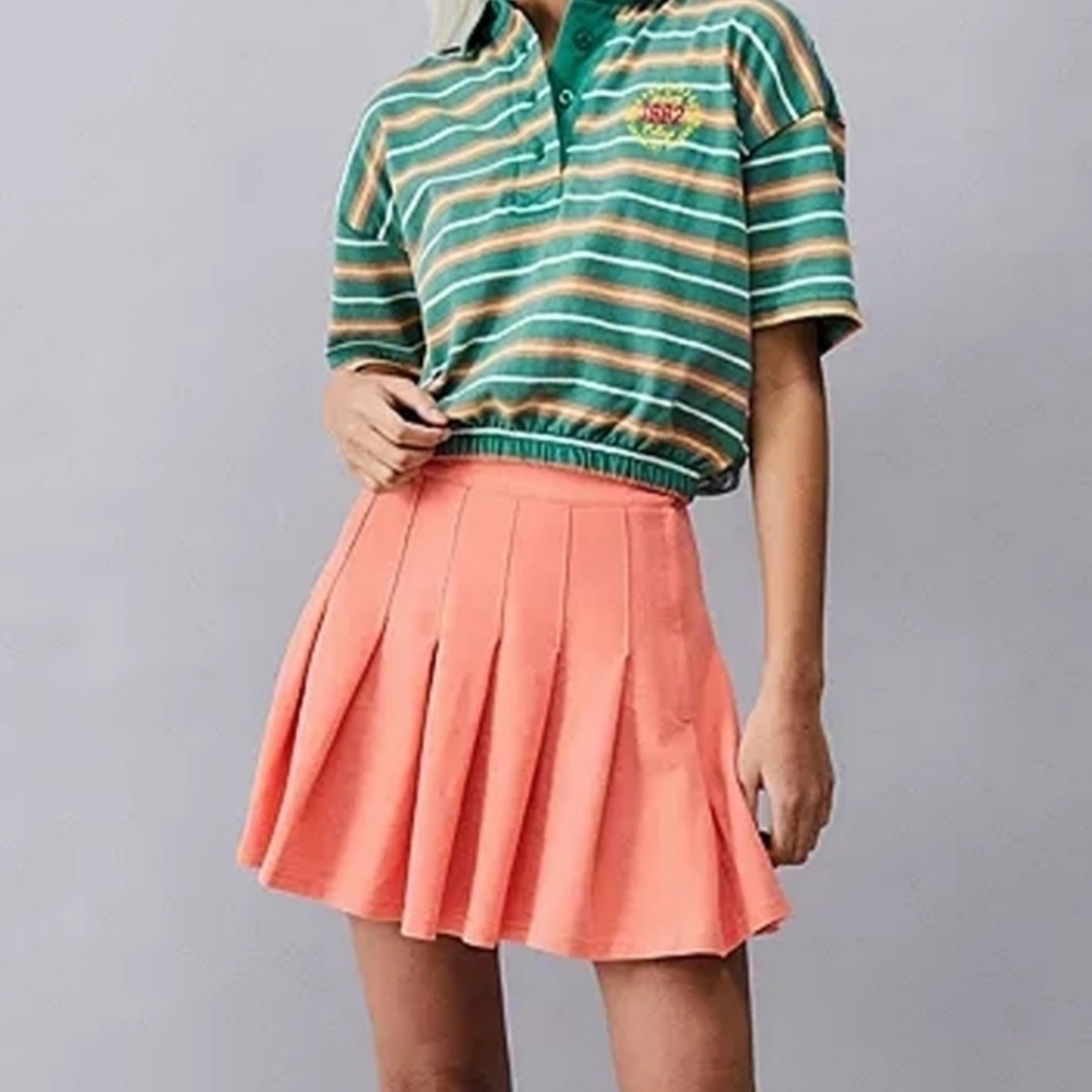 Urban Outfitters Pleated Katie Tennis Preppy Skirt Small Peach